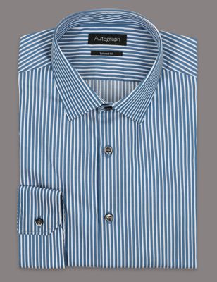 Supima&reg; Tailored Fit Pure Cotton Striped Shirt